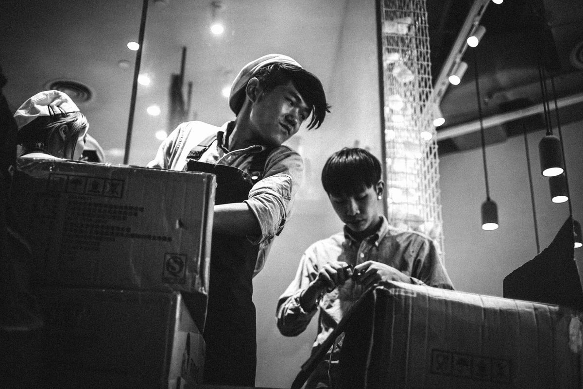 Warehouse team checking cargo packages